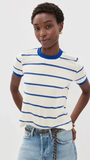 Askk NY Classic Ringer Tee Blue tripe | Thumbnail 2 Askk NY Classic Ringer Tee Blue tripe | Thumbnail 2