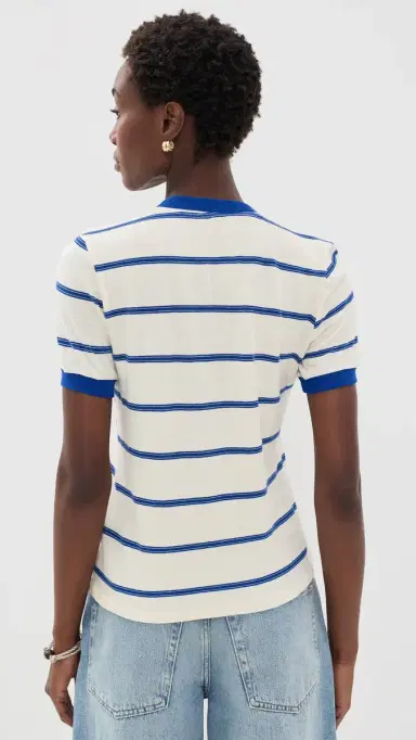 Askk NY Classic Ringer Tee Blue tripe | Thumbnail 3 Askk NY Classic Ringer Tee Blue tripe | Thumbnail 3