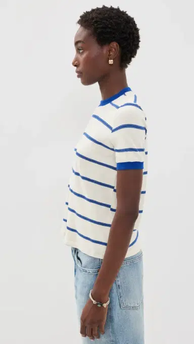 Askk NY Classic Ringer Tee Blue tripe | Thumbnail 4 Askk NY Classic Ringer Tee Blue tripe | Thumbnail 4