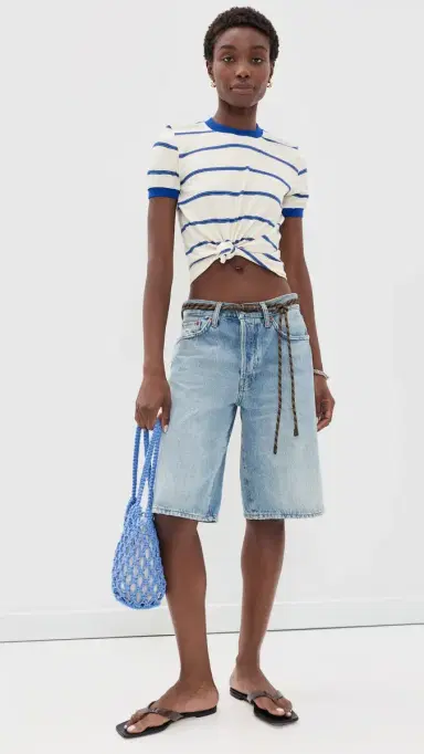 Askk NY Classic Ringer Tee Blue tripe | Thumbnail 5 Askk NY Classic Ringer Tee Blue tripe | Thumbnail 5