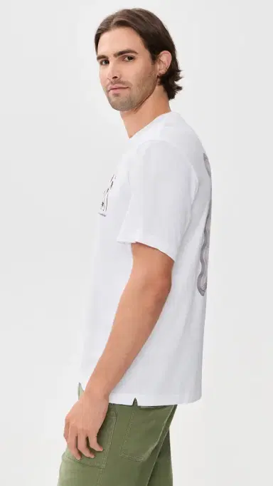 Frescobol Carioca Dinis Cotton Box Wave Printed T-hirt Cacao | Thumbnail 4 Frescobol Carioca Dinis Cotton Box Wave Printed T-hirt Cacao | Thumbnail 4