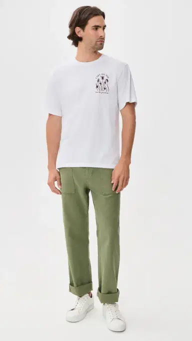 Frescobol Carioca Dinis Cotton Box Wave Printed T-hirt Cacao | Thumbnail 5 Frescobol Carioca Dinis Cotton Box Wave Printed T-hirt Cacao | Thumbnail 5