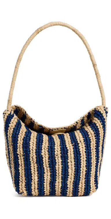 Madewell Handwoven Shoulder Bag - Raffia Stripe Retro Blue Stripe Multi One Size | Thumbnail 1 Madewell Handwoven Shoulder Bag - Raffia Stripe Retro Blue Stripe Multi One Size | Thumbnail 1