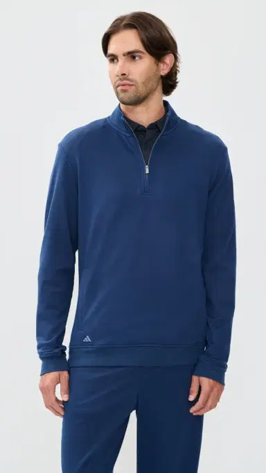 Adidas Golf Ultimate365+ Climawarm Brushed Quarter Zip weatshirt Collegiate Navy | Thumbnail 2 Adidas Golf Ultimate365+ Climawarm Brushed Quarter Zip weatshirt Collegiate Navy | Thumbnail 2
