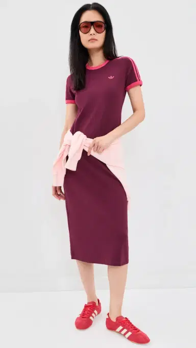 adidas 3 tripes Dress Maroon/Power Pink | Thumbnail 5 adidas 3 tripes Dress Maroon/Power Pink | Thumbnail 5