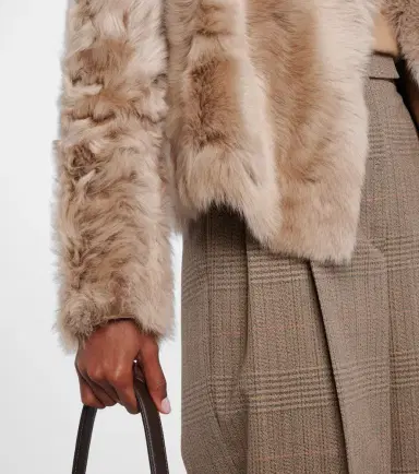 Yves Salomon Reversible shearling wrap jacket | Thumbnail 3 Yves Salomon Reversible shearling wrap jacket | Thumbnail 3
