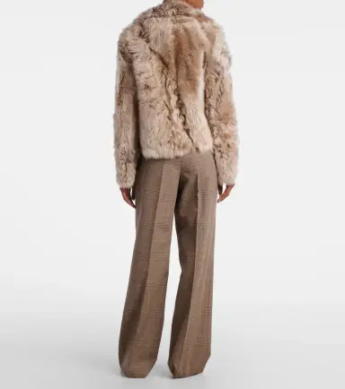 Yves Salomon Reversible shearling wrap jacket | Thumbnail 4 Yves Salomon Reversible shearling wrap jacket | Thumbnail 4