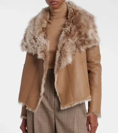 Yves Salomon Reversible shearling wrap jacket | Thumbnail 5 Yves Salomon Reversible shearling wrap jacket | Thumbnail 5