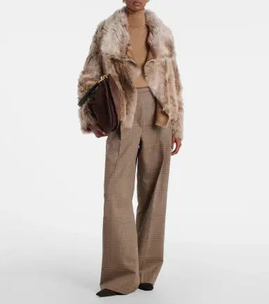 Yves Salomon Reversible shearling wrap jacket | Thumbnail 6 Yves Salomon Reversible shearling wrap jacket | Thumbnail 6