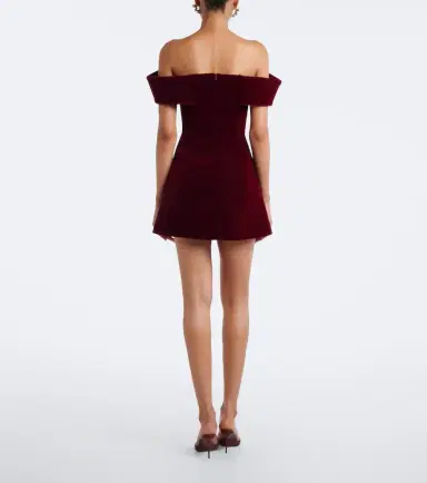 David Koma Off-shoulder velvet minidress | Thumbnail 3 David Koma Off-shoulder velvet minidress | Thumbnail 3