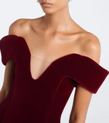 David Koma Off-shoulder velvet minidress | Thumbnail 4 David Koma Off-shoulder velvet minidress | Thumbnail 4