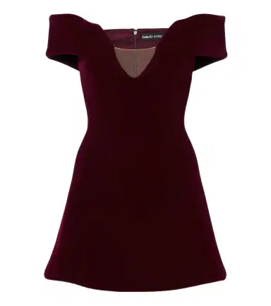 David Koma Off-shoulder velvet minidress | Thumbnail 1 David Koma Off-shoulder velvet minidress | Thumbnail 1