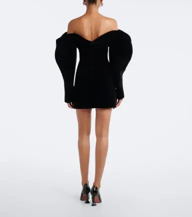 David Koma Off-shoulder velvet minidress | Thumbnail 3 David Koma Off-shoulder velvet minidress | Thumbnail 3
