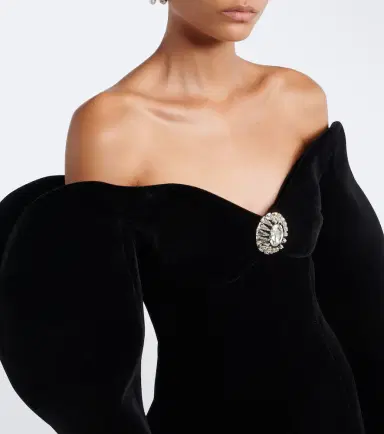 David Koma Off-shoulder velvet minidress | Thumbnail 6 David Koma Off-shoulder velvet minidress | Thumbnail 6