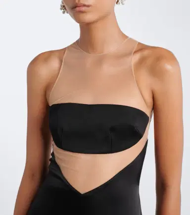 David Koma Asymmetric mesh-paneled midi dress | Thumbnail 5 David Koma Asymmetric mesh-paneled midi dress | Thumbnail 5