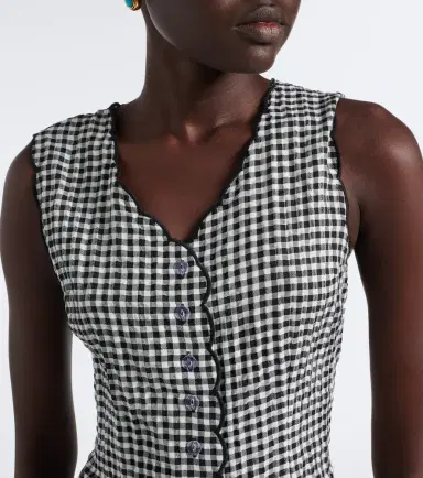 Montce Gingham scalloped vest | Thumbnail 3 Montce Gingham scalloped vest | Thumbnail 3