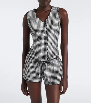 Montce Gingham scalloped vest | Thumbnail 4 Montce Gingham scalloped vest | Thumbnail 4