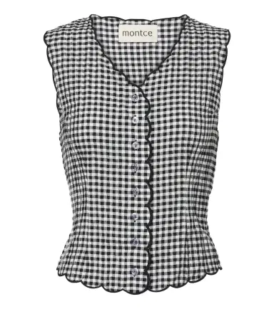 Montce Gingham scalloped vest | Thumbnail 1 Montce Gingham scalloped vest | Thumbnail 1