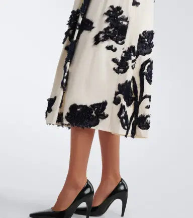Erdem Floral fil coupé poplin midi skirt | Thumbnail 3 Erdem Floral fil coupé poplin midi skirt | Thumbnail 3