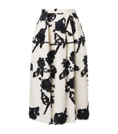 Erdem Floral fil coupé poplin midi skirt | Thumbnail 1 Erdem Floral fil coupé poplin midi skirt | Thumbnail 1