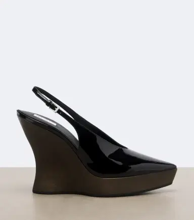 Alaia Alaïa Patent leather wedge slingback clogs | Thumbnail 2 Alaia Alaïa Patent leather wedge slingback clogs | Thumbnail 2