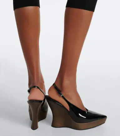 Alaia Alaïa Patent leather wedge slingback clogs | Thumbnail 6 Alaia Alaïa Patent leather wedge slingback clogs | Thumbnail 6