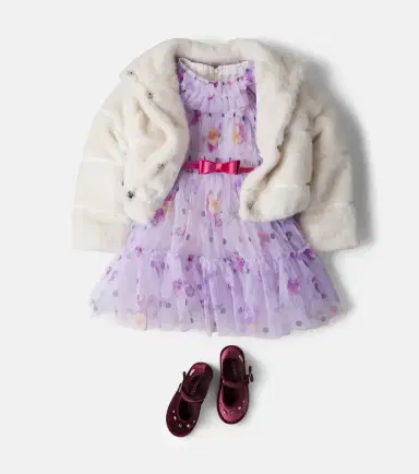 Monnalisa Floral belted tulle dress | Thumbnail 4 Monnalisa Floral belted tulle dress | Thumbnail 4