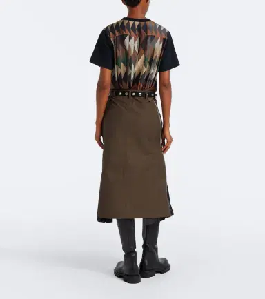 Sacai Pleated cotton midi skirt | Thumbnail 4 Sacai Pleated cotton midi skirt | Thumbnail 4