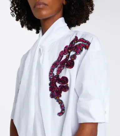 Dries Van Noten Embroidered cotton poplin midi dress | Thumbnail 2 Dries Van Noten Embroidered cotton poplin midi dress | Thumbnail 2