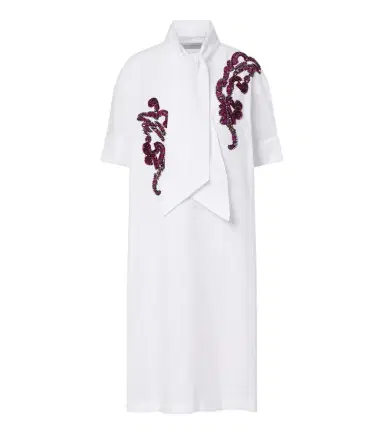 Dries Van Noten Embroidered cotton poplin midi dress | Thumbnail 1 Dries Van Noten Embroidered cotton poplin midi dress | Thumbnail 1
