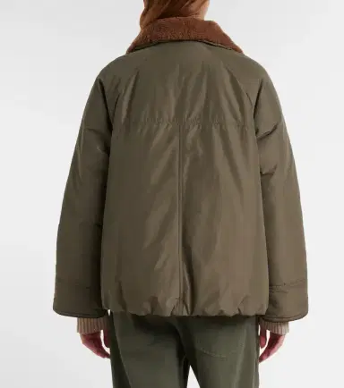 Brunello Cucinelli Shearling-trimmed cotton-blend jacket | Thumbnail 2 Brunello Cucinelli Shearling-trimmed cotton-blend jacket | Thumbnail 2