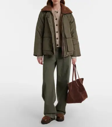 Brunello Cucinelli Shearling-trimmed cotton-blend jacket | Thumbnail 6 Brunello Cucinelli Shearling-trimmed cotton-blend jacket | Thumbnail 6