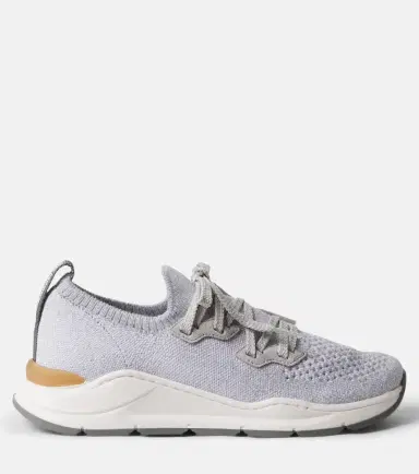 BRUNELLO CUCINELLI KIDS Suede-trimmed sneakers | Thumbnail 3 BRUNELLO CUCINELLI KIDS Suede-trimmed sneakers | Thumbnail 3