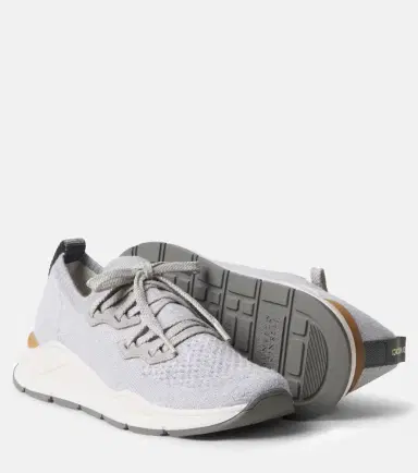 BRUNELLO CUCINELLI KIDS Suede-trimmed sneakers | Thumbnail 4 BRUNELLO CUCINELLI KIDS Suede-trimmed sneakers | Thumbnail 4