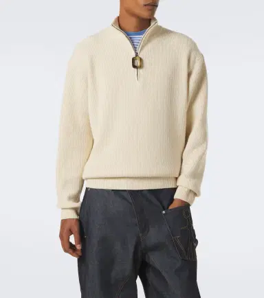 JW Anderson Ribbed-knit wool and cotton sweater | Thumbnail 4 JW Anderson Ribbed-knit wool and cotton sweater | Thumbnail 4