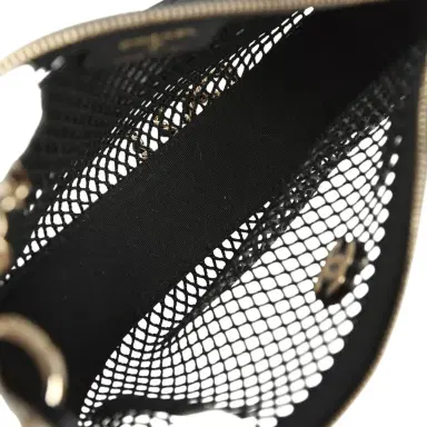 Chanel Chanel Round Clutch with Chain Black Mesh, Lambskin Light Gold Hardware | Thumbnail 9 Chanel Chanel Round Clutch with Chain Black Mesh, Lambskin Light Gold Hardware | Thumbnail 9