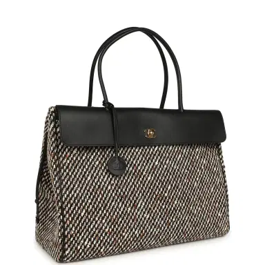 Chanel Chanel XXL "Urban Essential" Shopping Tote Black Calfskin and Multi Tweed Gold Hardware | Thumbnail 2 Chanel Chanel XXL "Urban Essential" Shopping Tote Black Calfskin and Multi Tweed Gold Hardware | Thumbnail 2