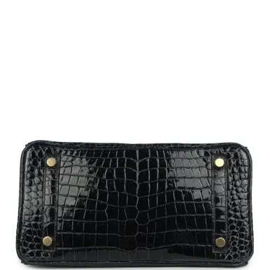 HERMÈS Hermes Birkin 25 Bleu Baltique Shiny Porosus Crocodile Gold Hardware | Thumbnail 6 HERMÈS Hermes Birkin 25 Bleu Baltique Shiny Porosus Crocodile Gold Hardware | Thumbnail 6