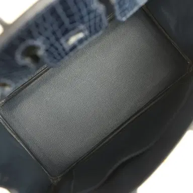 HERMÈS Hermes Birkin 25 Bleu Baltique Shiny Porosus Crocodile Gold Hardware | Thumbnail 8 HERMÈS Hermes Birkin 25 Bleu Baltique Shiny Porosus Crocodile Gold Hardware | Thumbnail 8