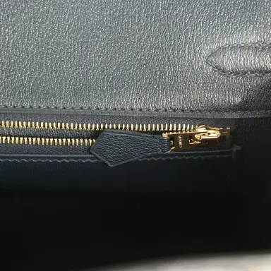 HERMÈS Hermes Birkin 25 Bleu Baltique Shiny Porosus Crocodile Gold Hardware | Thumbnail 9 HERMÈS Hermes Birkin 25 Bleu Baltique Shiny Porosus Crocodile Gold Hardware | Thumbnail 9