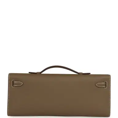 HERMÈS Hermes Kelly Cut Etoupe Swift Palladium Hardware | Thumbnail 3 HERMÈS Hermes Kelly Cut Etoupe Swift Palladium Hardware | Thumbnail 3
