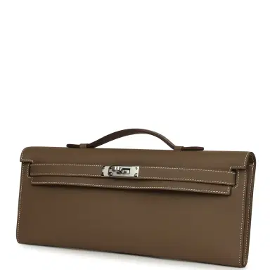 HERMÈS Hermes Kelly Cut Etoupe Swift Palladium Hardware | Thumbnail 5 HERMÈS Hermes Kelly Cut Etoupe Swift Palladium Hardware | Thumbnail 5