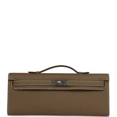 HERMÈS Hermes Kelly Cut Etoupe Swift Palladium Hardware | Thumbnail 1 HERMÈS Hermes Kelly Cut Etoupe Swift Palladium Hardware | Thumbnail 1