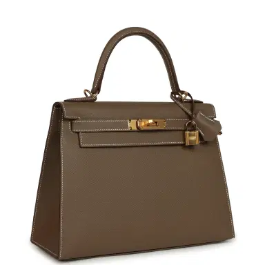 HERMÈS Hermes Kelly Sellier 28 Etoupe Epsom Gold Hardware | Thumbnail 2 HERMÈS Hermes Kelly Sellier 28 Etoupe Epsom Gold Hardware | Thumbnail 2