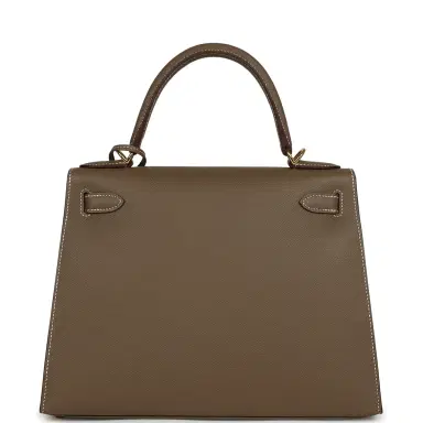 HERMÈS Hermes Kelly Sellier 28 Etoupe Epsom Gold Hardware | Thumbnail 4 HERMÈS Hermes Kelly Sellier 28 Etoupe Epsom Gold Hardware | Thumbnail 4