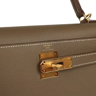 HERMÈS Hermes Kelly Sellier 28 Etoupe Epsom Gold Hardware | Thumbnail 7 HERMÈS Hermes Kelly Sellier 28 Etoupe Epsom Gold Hardware | Thumbnail 7