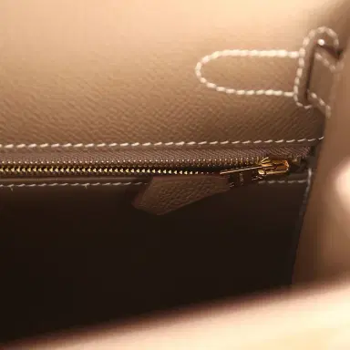 HERMÈS Hermes Kelly Sellier 28 Etoupe Epsom Gold Hardware | Thumbnail 9 HERMÈS Hermes Kelly Sellier 28 Etoupe Epsom Gold Hardware | Thumbnail 9