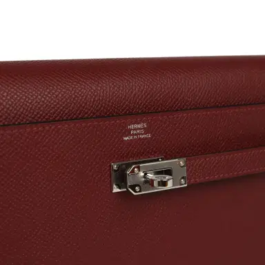 HERMÈS Hermes Kelly Wallet To Go Rouge H Epsom Palladium Hardware | Thumbnail 7 HERMÈS Hermes Kelly Wallet To Go Rouge H Epsom Palladium Hardware | Thumbnail 7