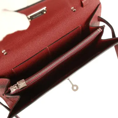 HERMÈS Hermes Kelly Wallet To Go Rouge H Epsom Palladium Hardware | Thumbnail 8 HERMÈS Hermes Kelly Wallet To Go Rouge H Epsom Palladium Hardware | Thumbnail 8