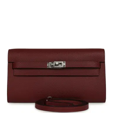 HERMÈS Hermes Kelly Wallet To Go Rouge H Epsom Palladium Hardware | Thumbnail 1 HERMÈS Hermes Kelly Wallet To Go Rouge H Epsom Palladium Hardware | Thumbnail 1